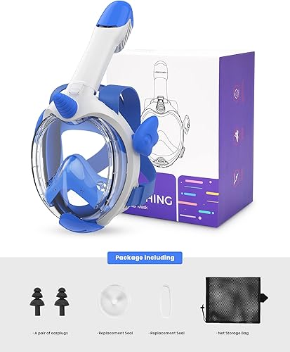 Miniatura 6 de Equipo de esnórquel estilo unicornio para niños, antifugas, antivaho, vista HD de 180, bolsa portátil incluida, juego de esnórquel perfecto para