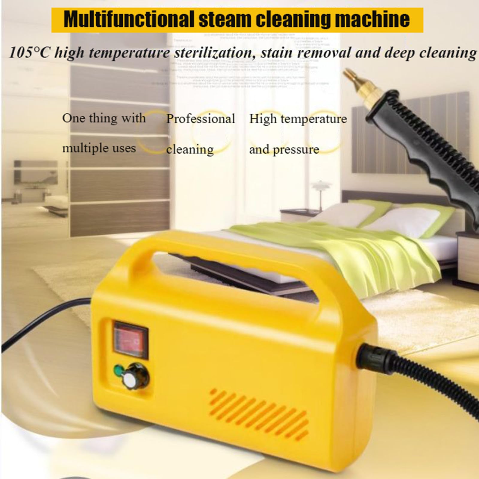 Pulitore A Vapore Per Divani Pulitore Multiuso Pulitore A Vapore Portatile SXHY, 11 Accessori - Per Casa, Auto, Cucina, Bagno Pulizia Ecologica Casa Sterilizza 99.99% Batteri