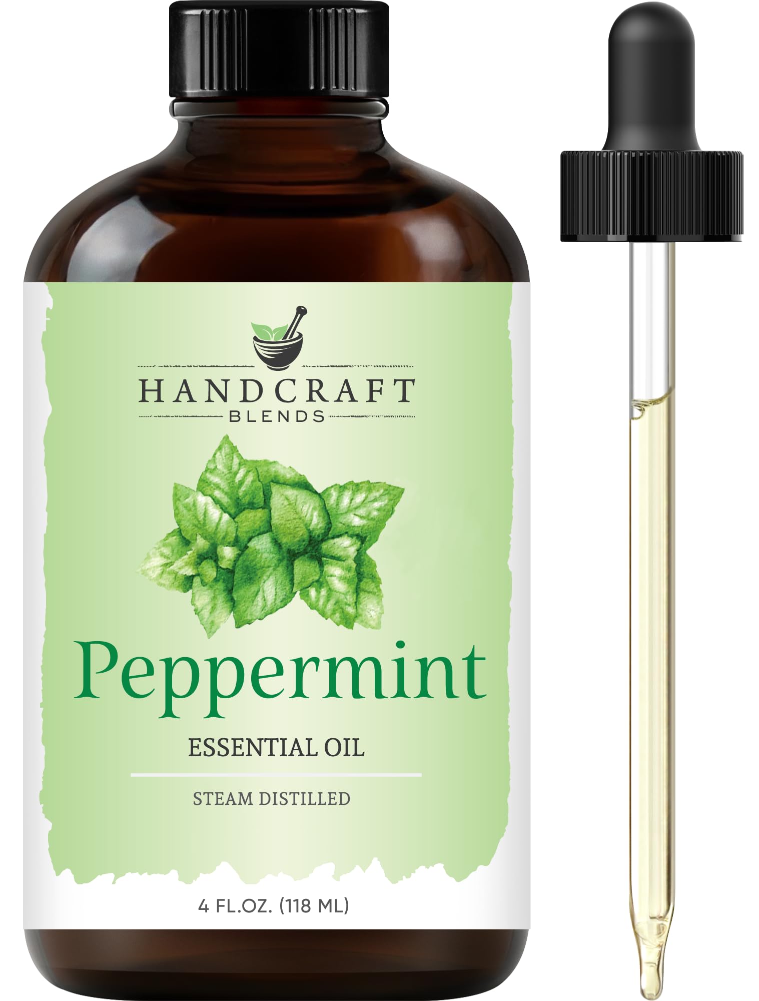 Handcraft Blends Peppermint Essential Oil - Huge 4 Fl Oz | Steam Distilled, Premium Grade for Diffuser, Aromatherapy, Skin, Massage, Candle & Soap Making Fragrance