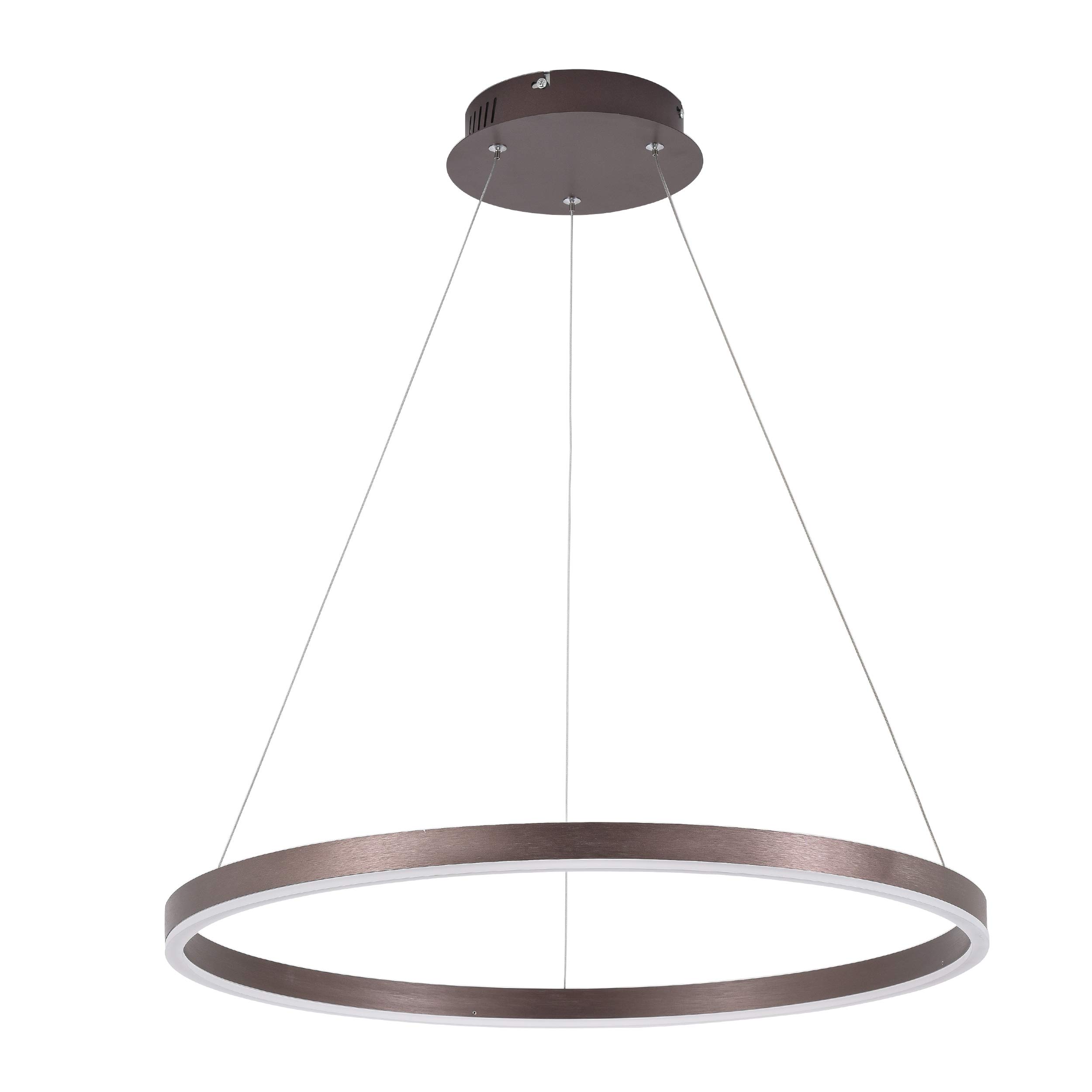 Ring Pendant Light Modern Round Shape Ceiling Light Fixture Adjustable Led Flush Mount Chandelier with 1 Ring for Bedroom, Living Room, Dining Room, Kitchen, White Light