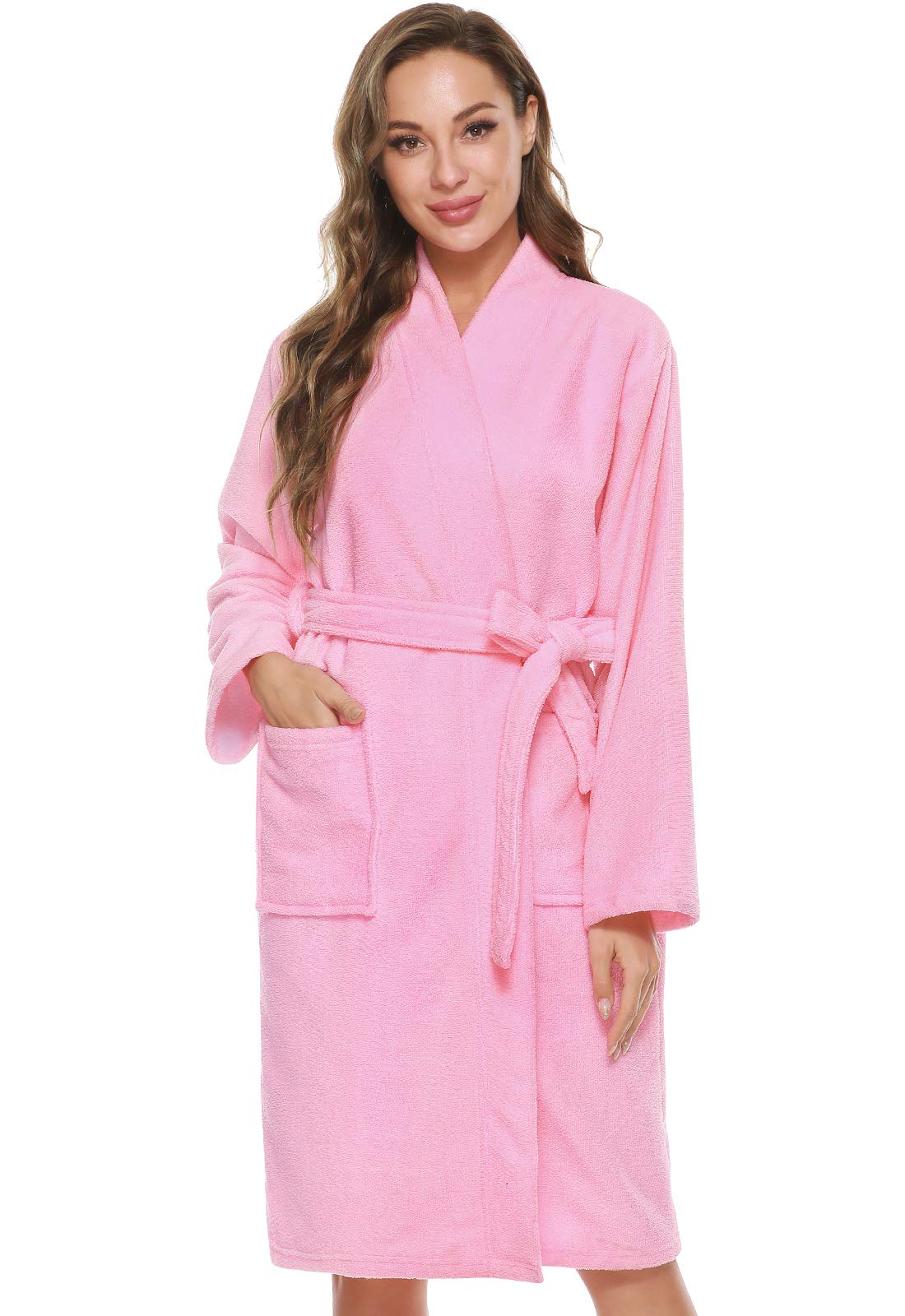 Kniffi Kimono Bathrobe for Women Terry Cloth Robes knee length towel Bathrobe