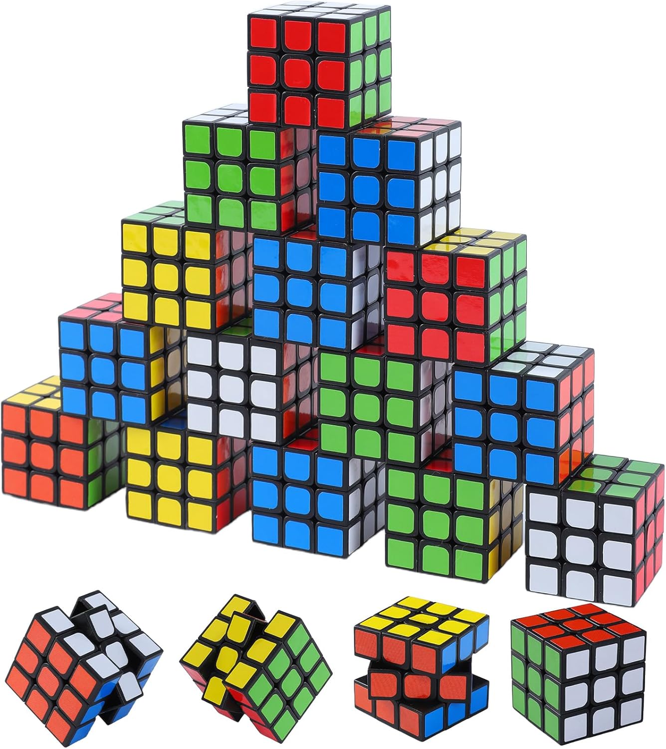 24 Pack Mini Cube Puzzles Perfect for Kids Birthday Party Favors, Classroom Prizes, School Rewards Stress Relief Toys and Easter or Christmas Stocking Stuffers Great as Goody Bag Fillers
