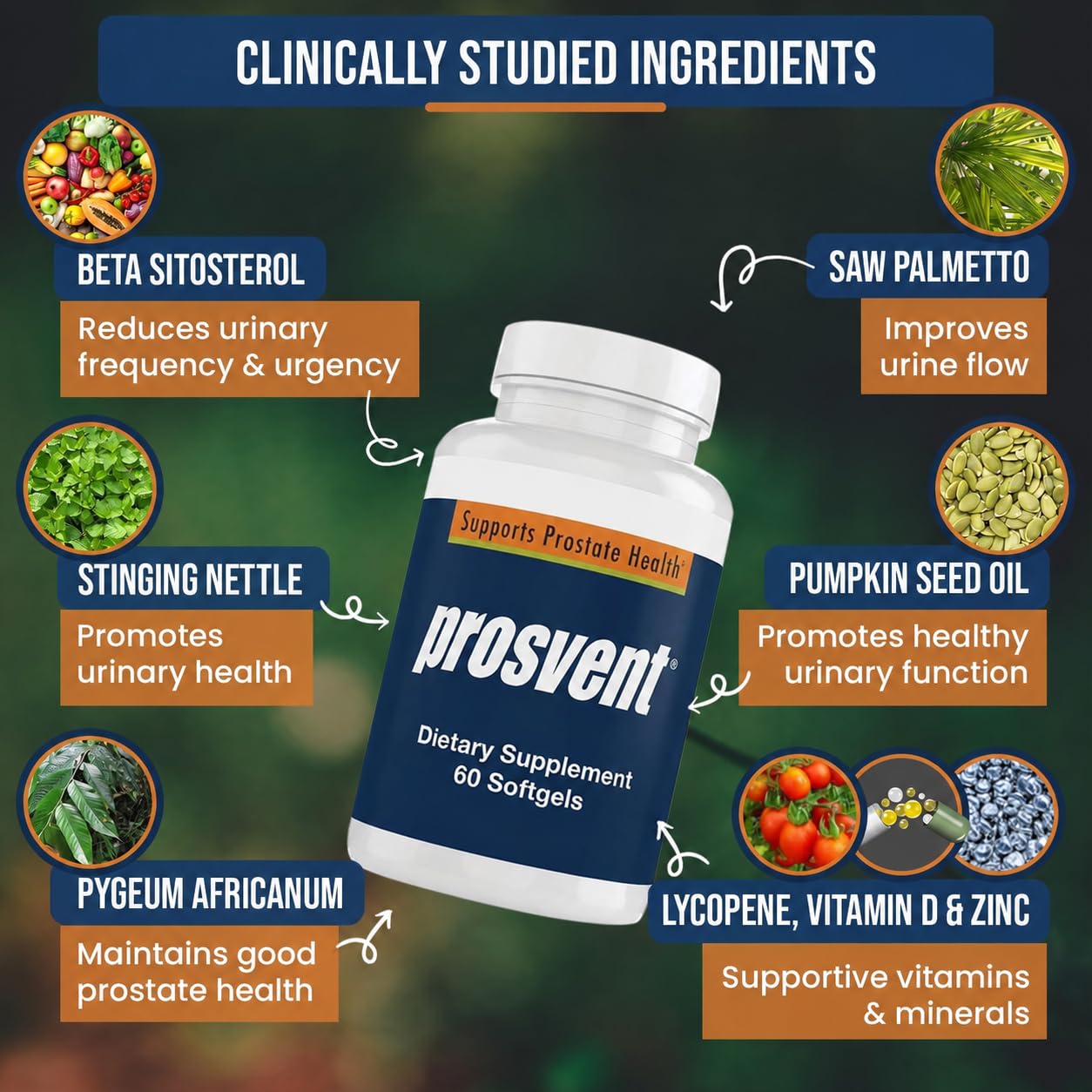 Prosvent Prostate Support with Beta Sitosterol & Stinging Nettle, 60 Ct — Amazon image 6