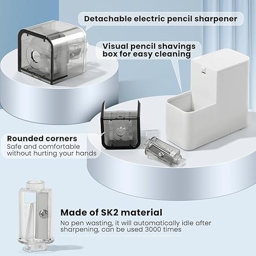 Miniatura 3 de Sacapuntas eléctrico a pilas para niños, escuela, hogar, oficina, para lápices y lápices de colores No. 2