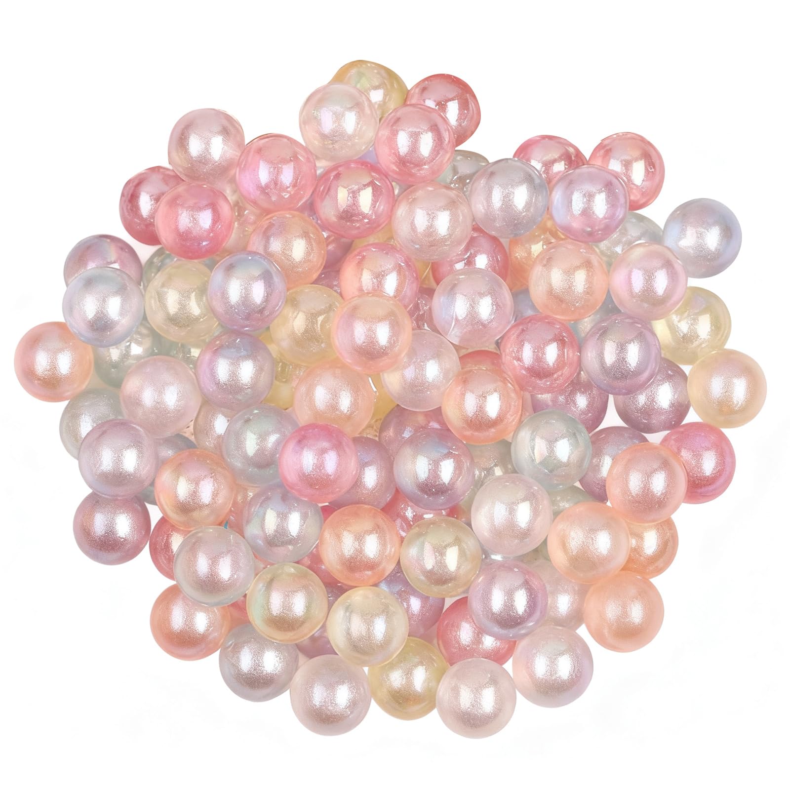 Tsophreniq Round Beads with Coating for Jewelry Making Colorful Craft Without Hole for Bracelets Beading Project for Necklace Bracelets