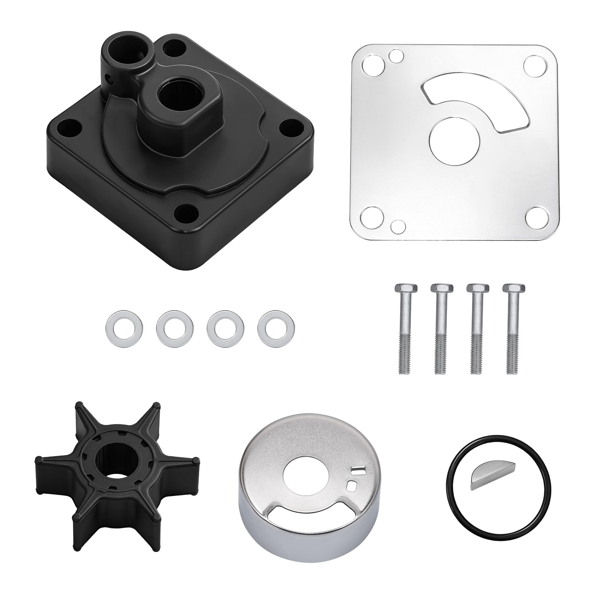6L2-W0078-00 Kit de reparación de bomba de agua con carcasa, compatible con Yamaha Outboard de 2 tiempos 20HP 25HP, kit de impulsor de bomba de agua de motor de barco, sustituye a 6L2-W0078-00-00