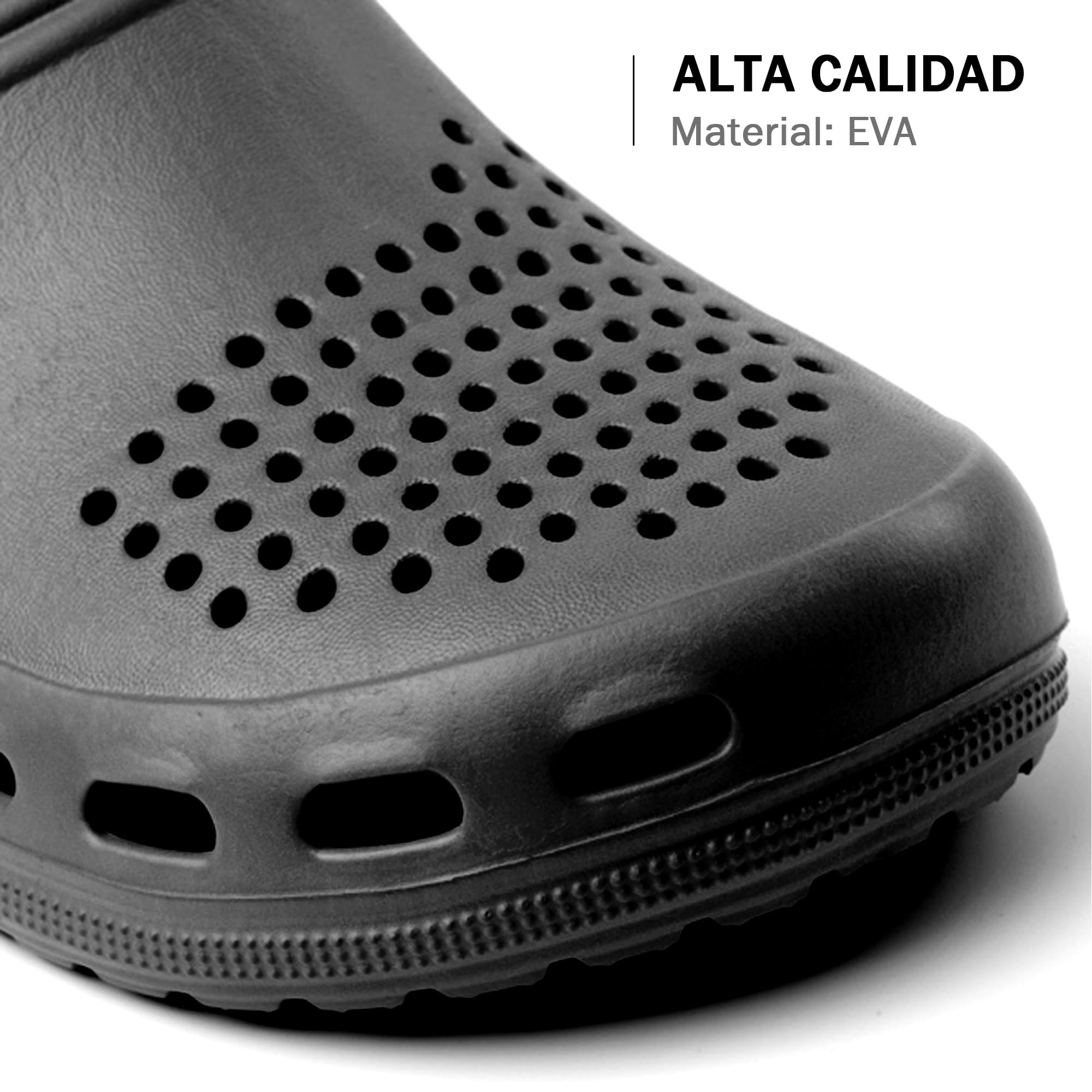 Zuecos Unisex de EVA Ultraligeros, Cómodos, Transpirables y Resistentes al Agua, con Tira Ajustable y Ventilación, Ideales para Casa, Jardín, Playa y Uso Diario, 230g, Tallas Variadas