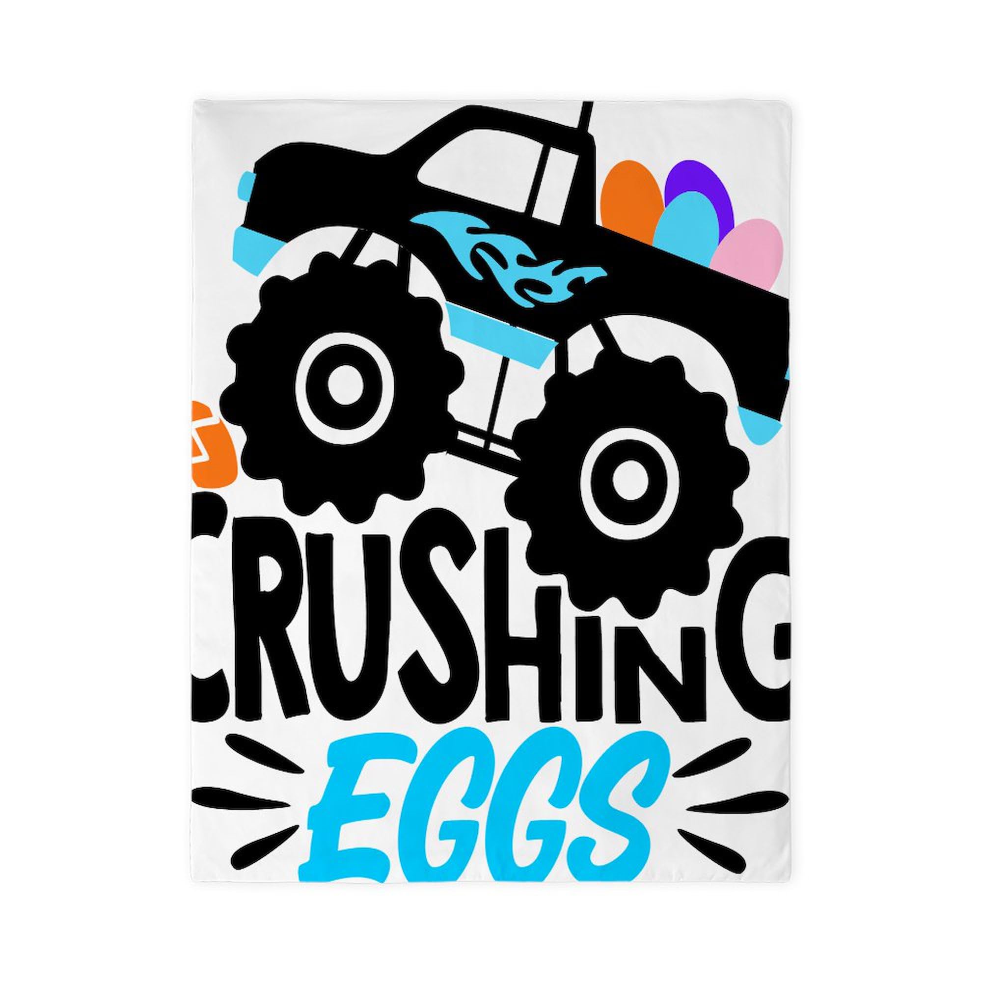 CafePress New Easter Monster Truck Crushing Twin Duvet Cover, Printed Comforter Cover, Unique Bedding,