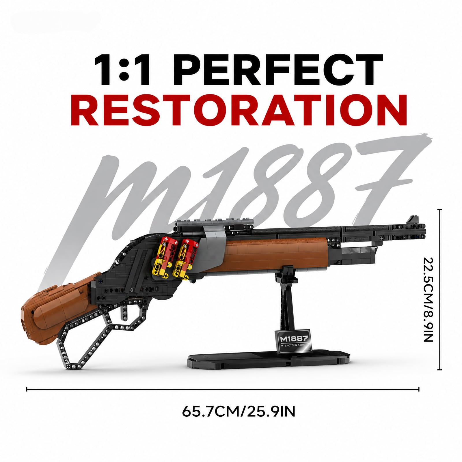 Sets de Bloques, Modelo de Fusil M1887 de Juguete, Modelo de Pistola de Construcción para Adultos Niños Mayores de 8 Colección de Ladrillos, Regalo de Cumpleaños para Hombres Chicos 1370pcs