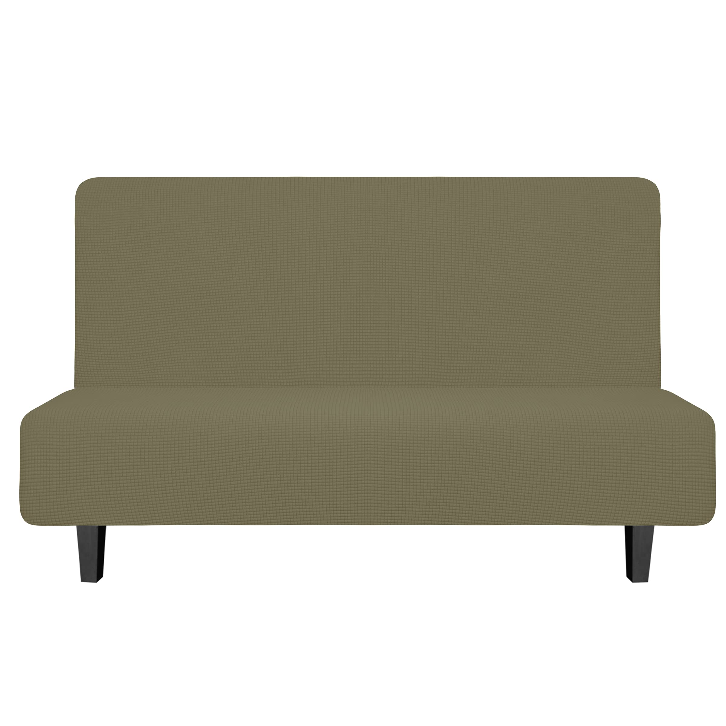 Easy-Going Stretch Medium Futon Slipcover Armless Futon Cover Khaki