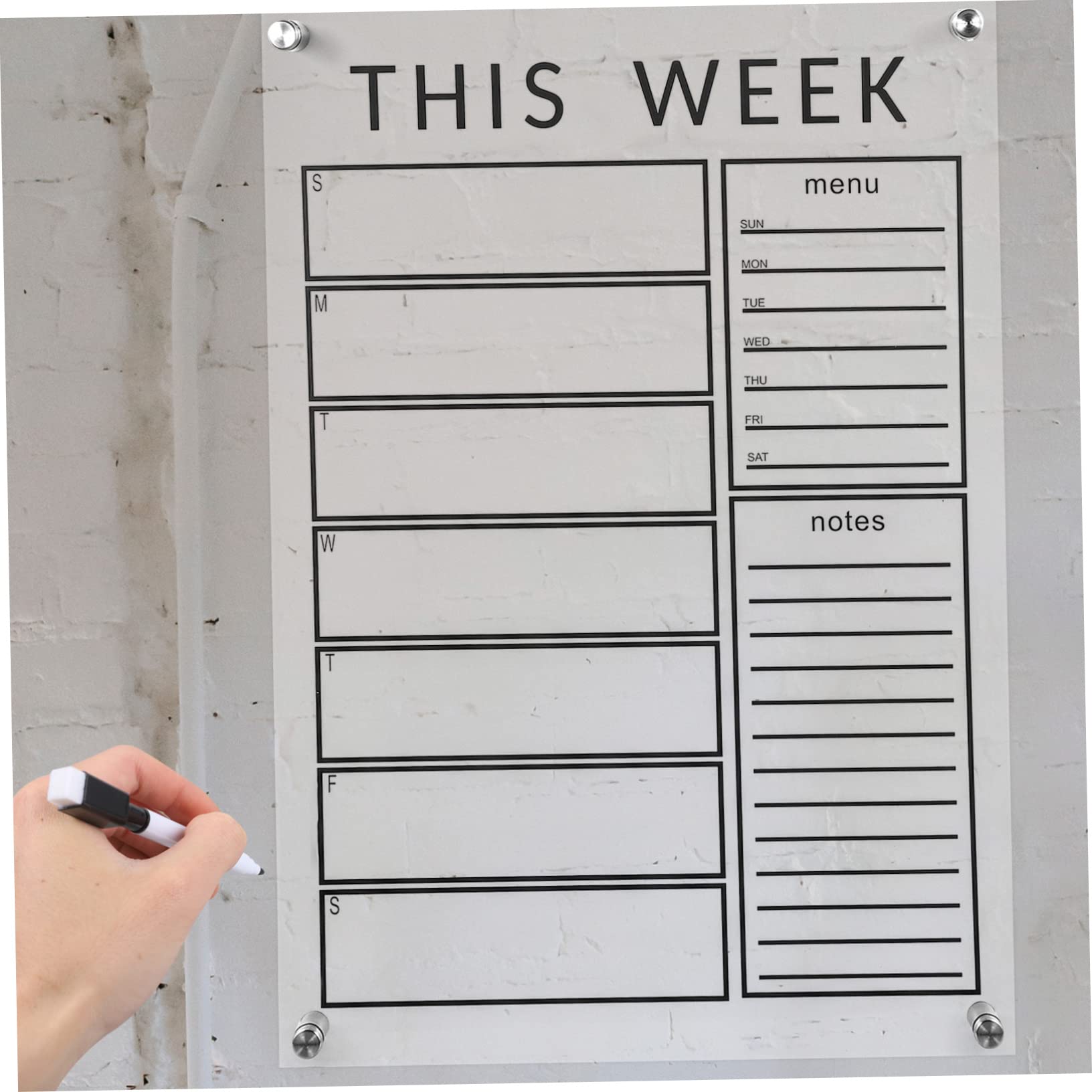 Acryl Memotafel Abwischbar Transparente Wochenplanungstafel | 1 Satz, Einfache Reinigung, Tragbar für Reisen, Schule und Schreibtischdekoration