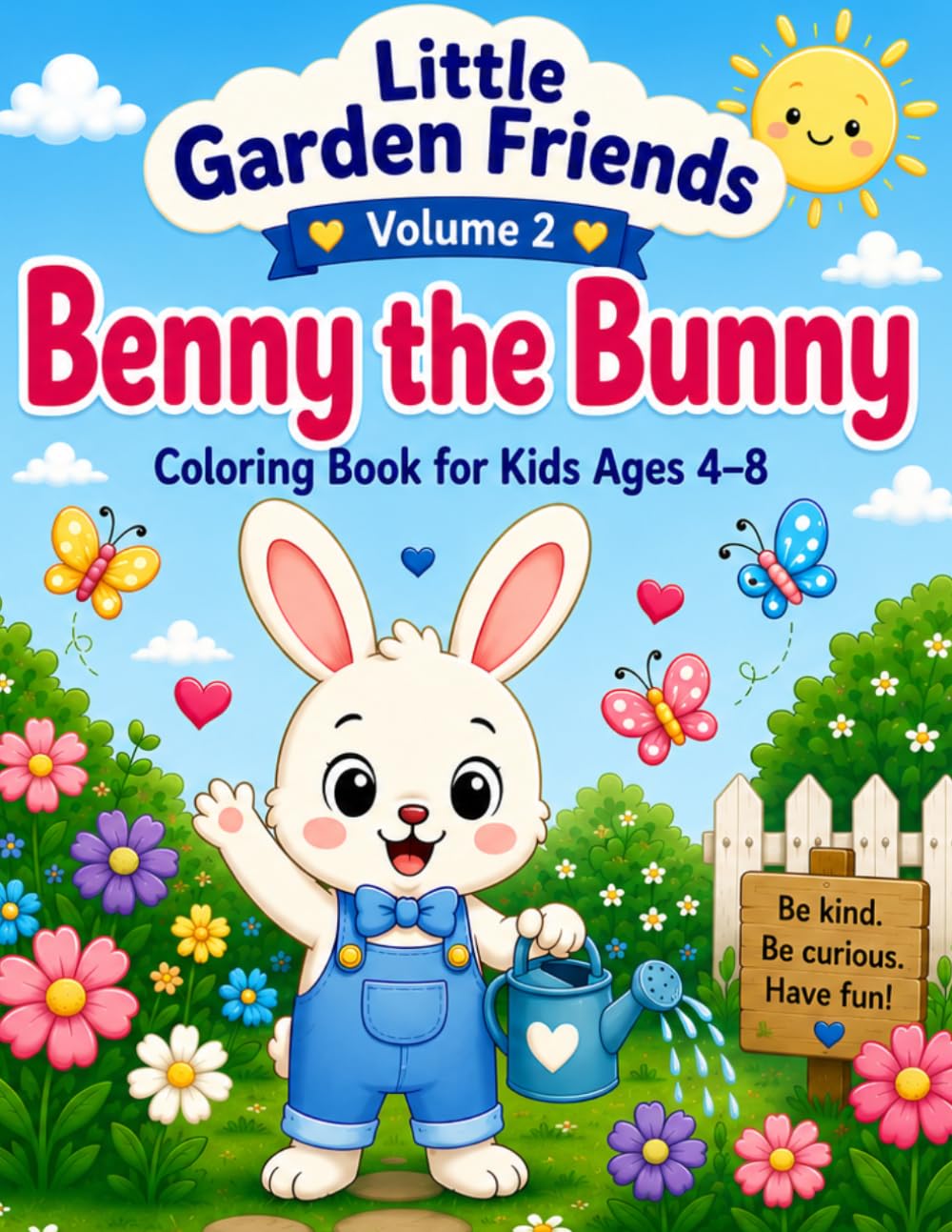 Little Garden Friends: Benny the Bunny Coloring Book for Kids Ages 4-8
