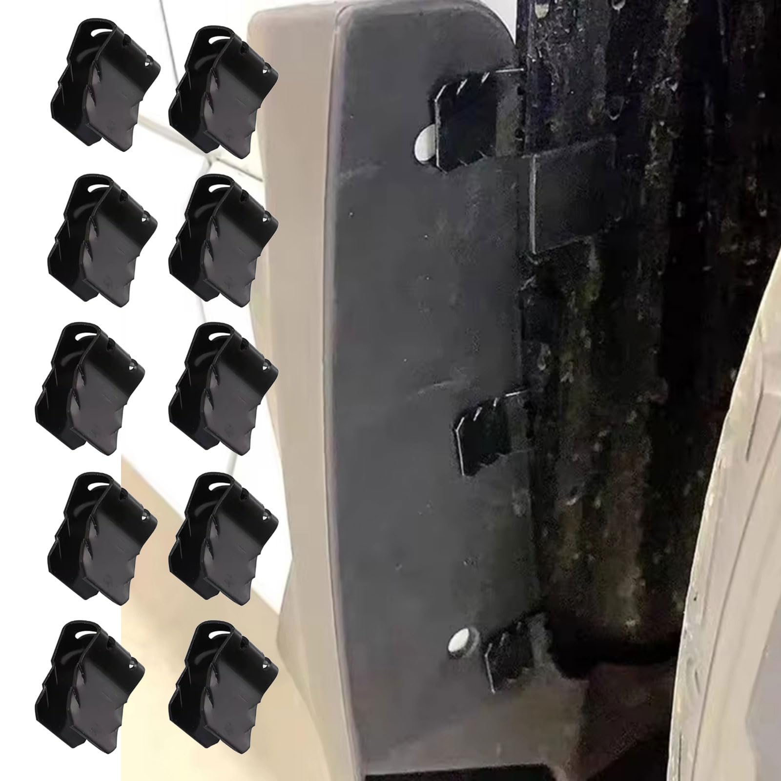 Uqezagpa 10 Stück Schutzblech-Befestigungs-Clips, Auto-Befestigungsclips, Schutzschnallen, Frontstoßstangenabdeckung, U-förmige Schnallen, Klemme, U-förmige Metall-Clips für Automotor Auto & Motorrad