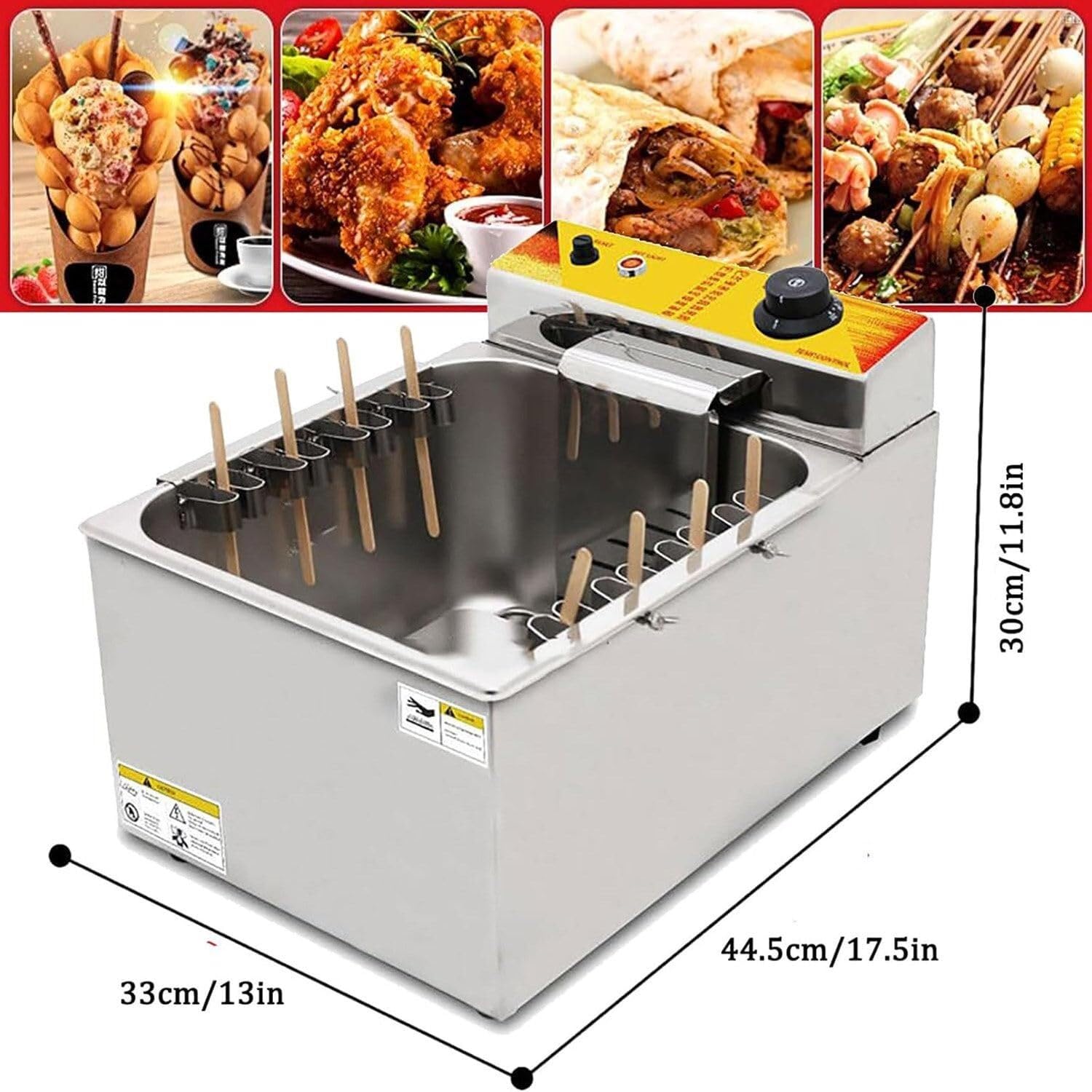Commercial Electric Deep Fryer – 12L Capacity, 2500W, Temperature Adjustable 50-200°C, For Corn Dogs, Fries, Chicken
