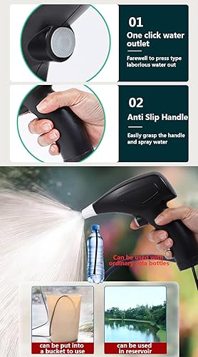 Miniatura 4 de Pulverizador a batería, varita de riego eléctrica con manguera de 6.6 ft, varita de pulverización recargable y portátil para limpieza de casa de