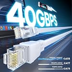 Cat 8 Ethernet Cable 6FT High Speed Flat Patch Cord for Router,Modem,Switch,Gaming,PC,Home Network,Streaming Devices