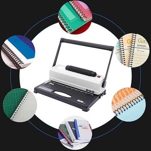 Miniatura 3 de Carpeta de bobina en espiral para máquina encuadernadora, perforadora manual de agujeros, carpeta de libros de 46 agujeros, máquina de