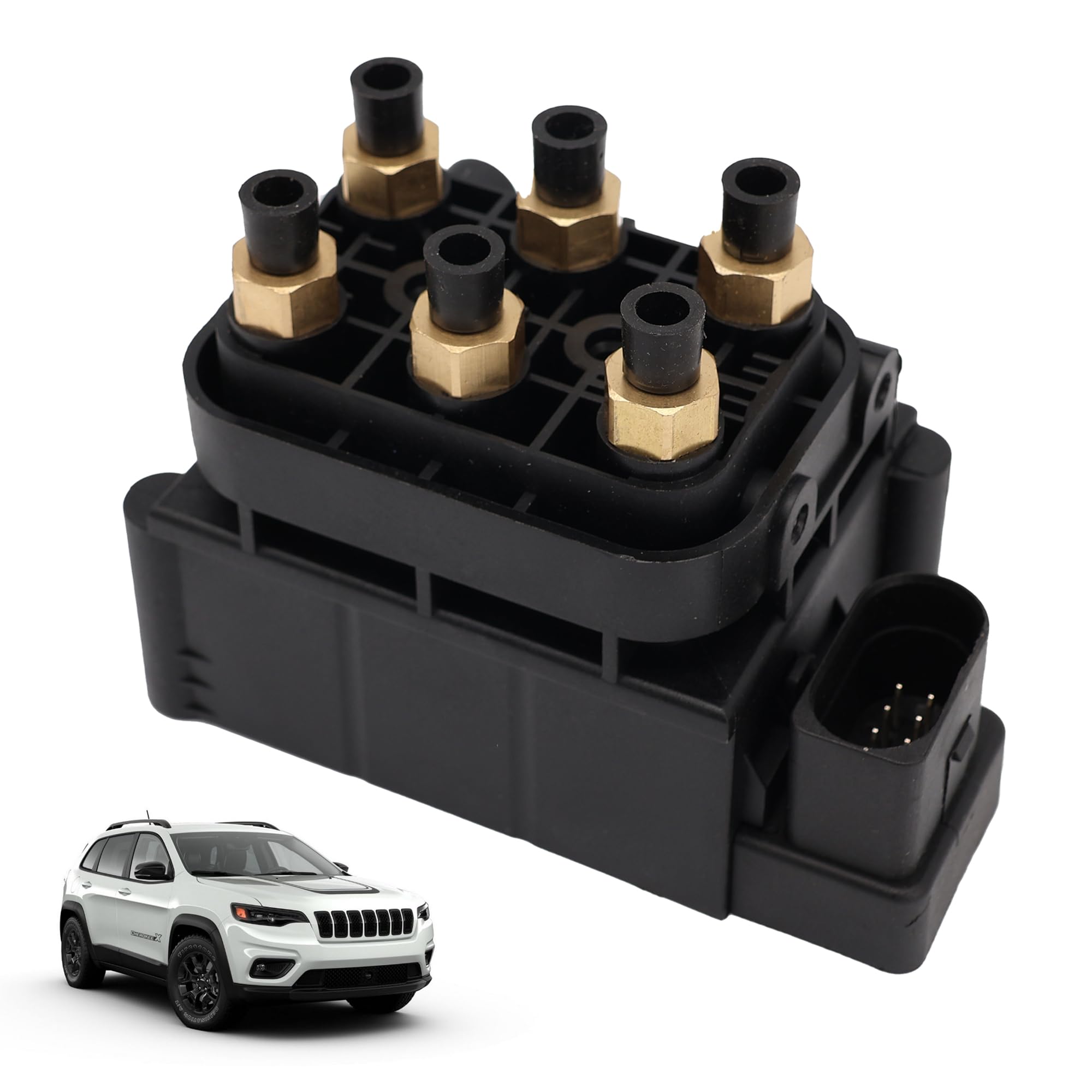 Photo 1 of Air Suspension Control Solenoid Valve Compatible with Jeep Grand Cherokee Audi Q7 Vw Touareg Ram 1500 Porsche Cayenne Panamera Tesla Model S Volvo XC60 XC90 Replace# 7L0698014