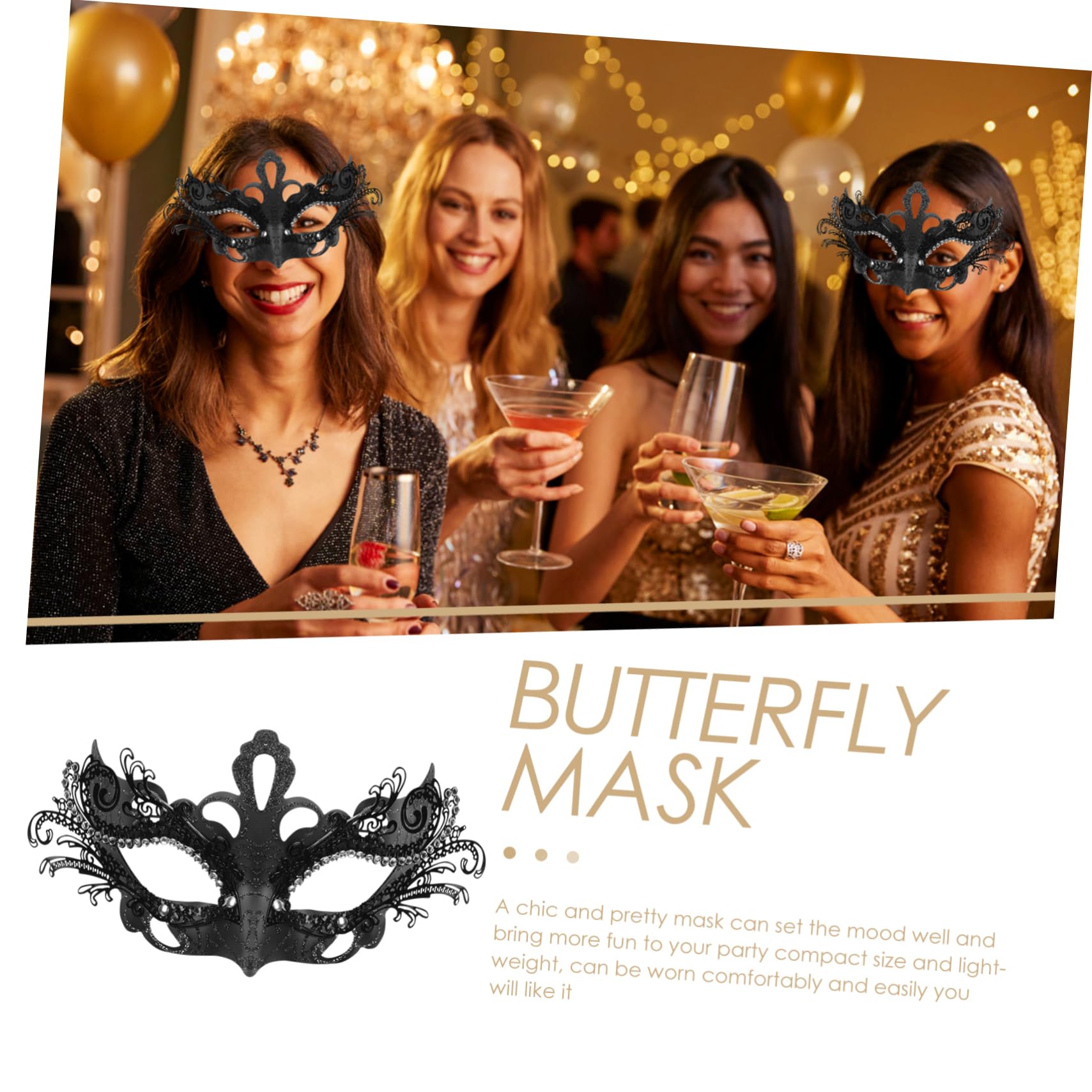 SHERCHPRY Maschera Della Palla Di Ferro Maschere Cosplay Mascherata Per Le Donne Maschere Mascherate a Mezza Faccia Halloween Del Martedì Grasso Festival Black Ferro Da Stiro