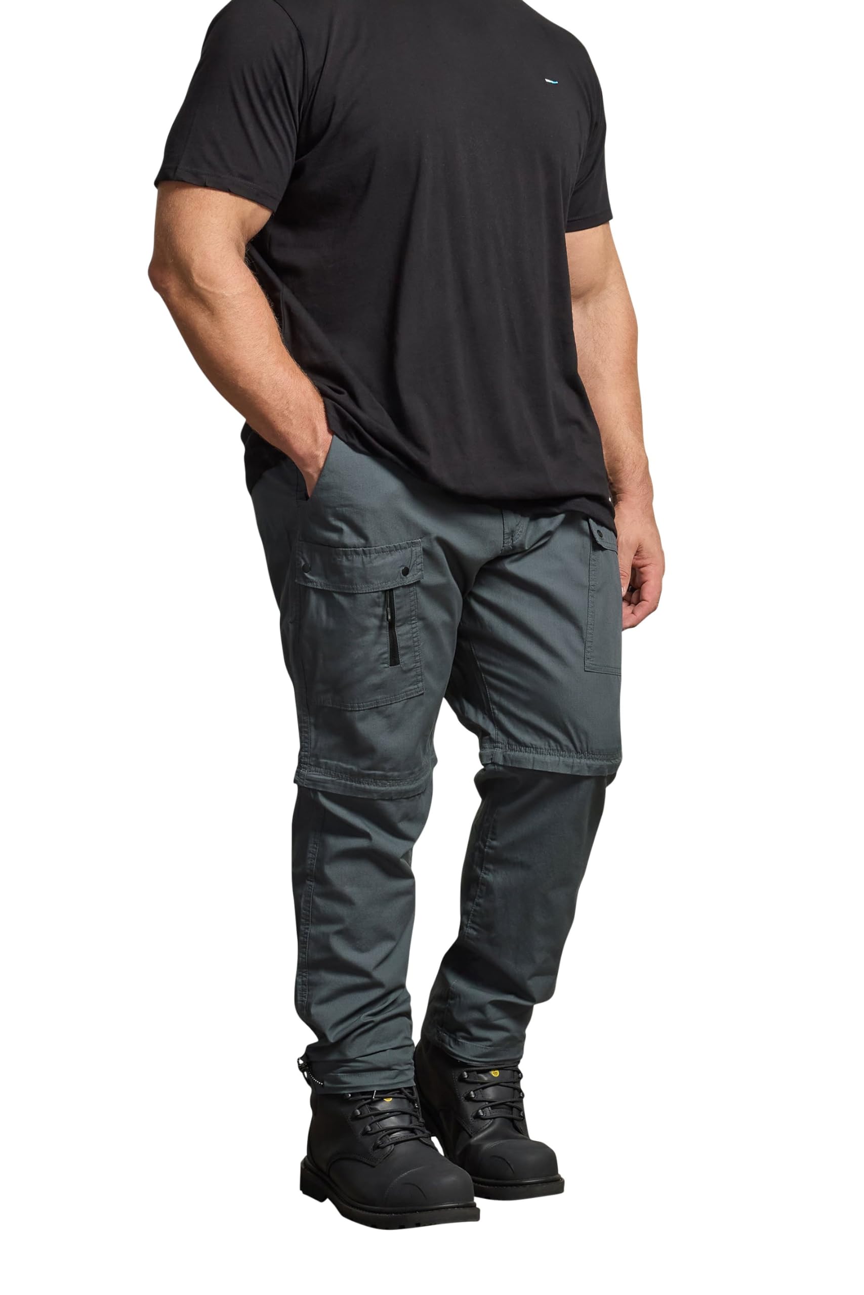 BadRhino Big & Tall Slate 2 in 1 Trekking Trousers - Men's - Plus Size Curve Grey