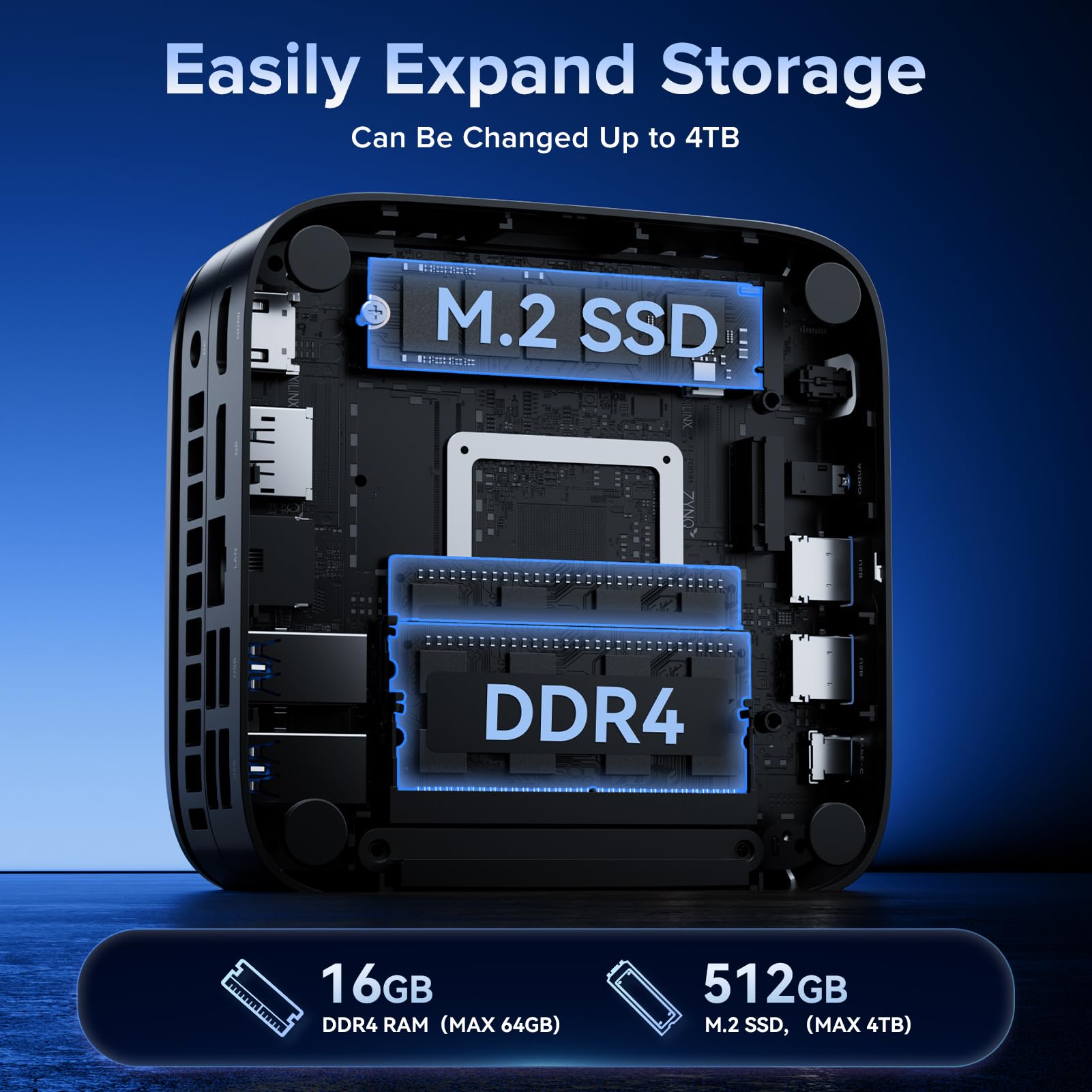 NiPoGi Pinova P1 Mini PC AΜD Ryzen 4300U W11 Pro(4C/4T,3.7GHz,Mieux que 3500U/3200U/N150)16Go DDR4 RAM+512Go SSD Extensible Ordinateur de Bureau 4K Triple Display/WiFi5/BT4.2/LAN Éducation Multimédia