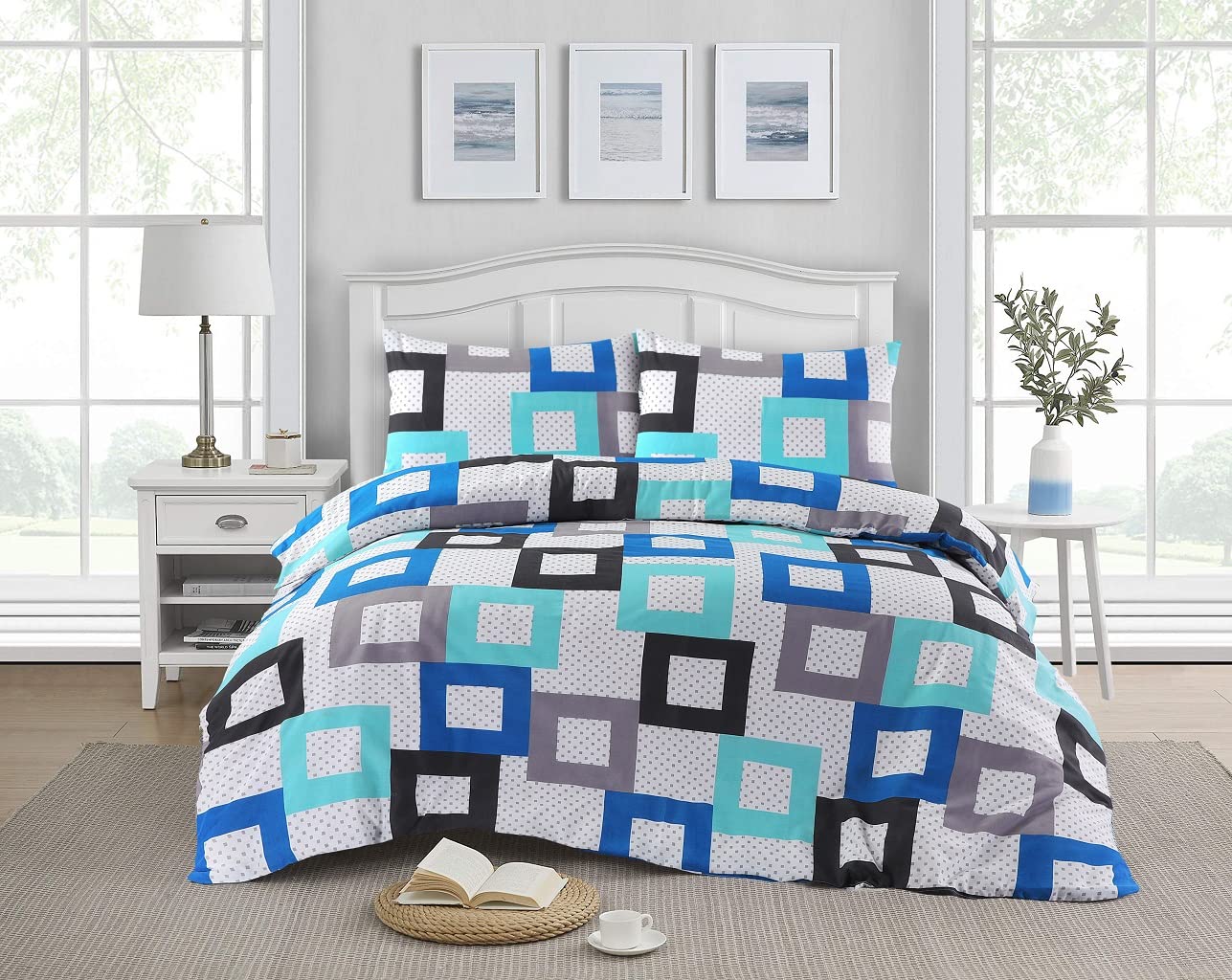 HOME ACE Douglas Printed Single Duvet Cover Set - Easy Care Poly Cotton Single Quilt Cover Bedding Set - 135CM x 200CM with 1 Pillowcase 50CM x 75CM โ image 1