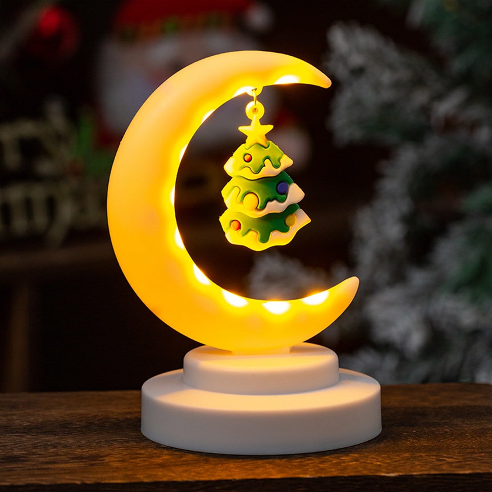 Amazon.com: Christmas Santa Moon Night Light Decorations Halloween 