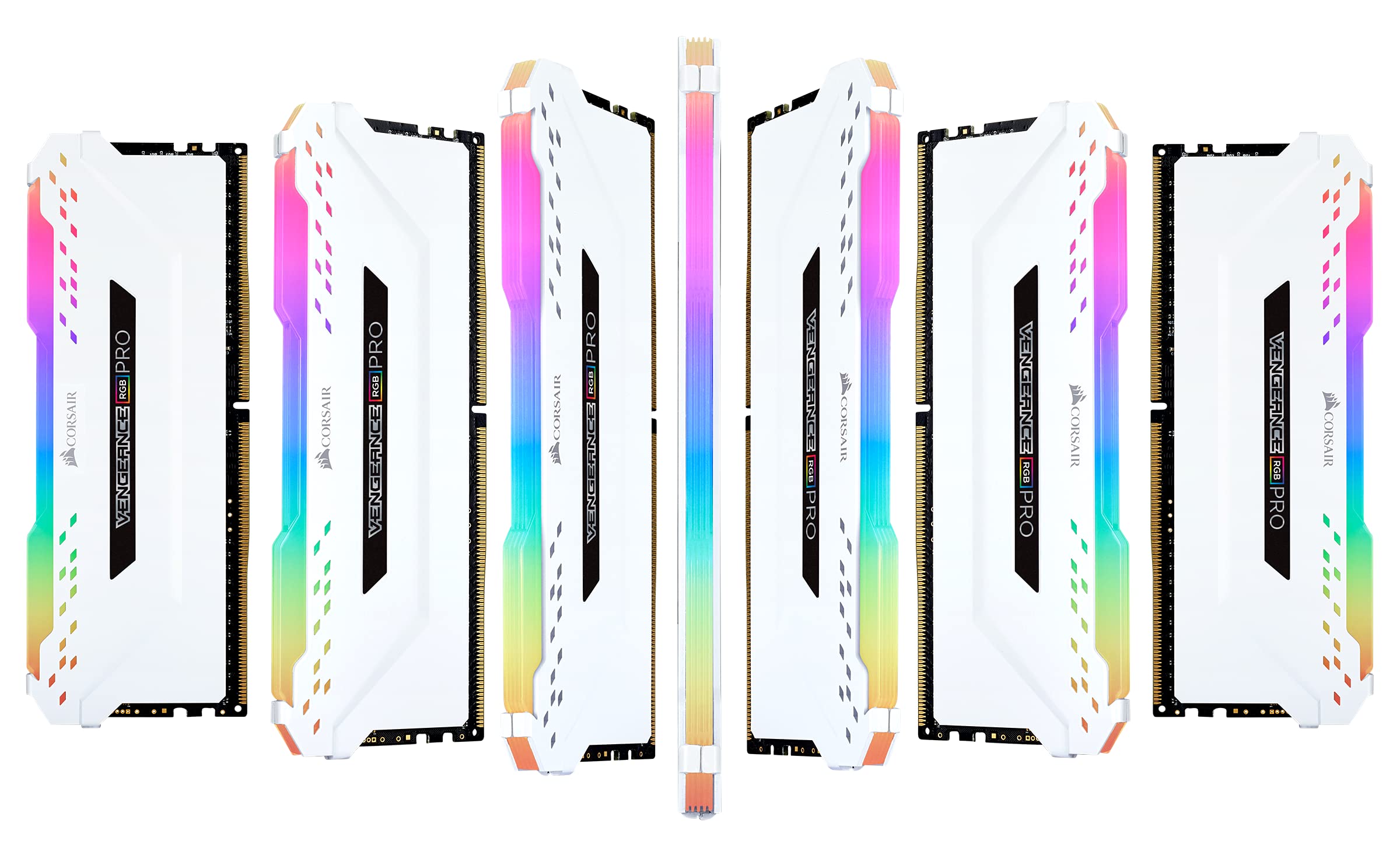 Corsair Vengeance RGB PRO 16GB (2x8GB) DDR4 Fino a 3200MHz CL16 XMP 2.0 Kit di Memoria Illuminato RGB LED Entusiasta, Bianca