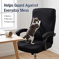 Vista 5 de WOMACO Fundas para silla de oficina, funda elástica para silla de computadora con fundas para reposabrazos, fundas universales para silla de jefe