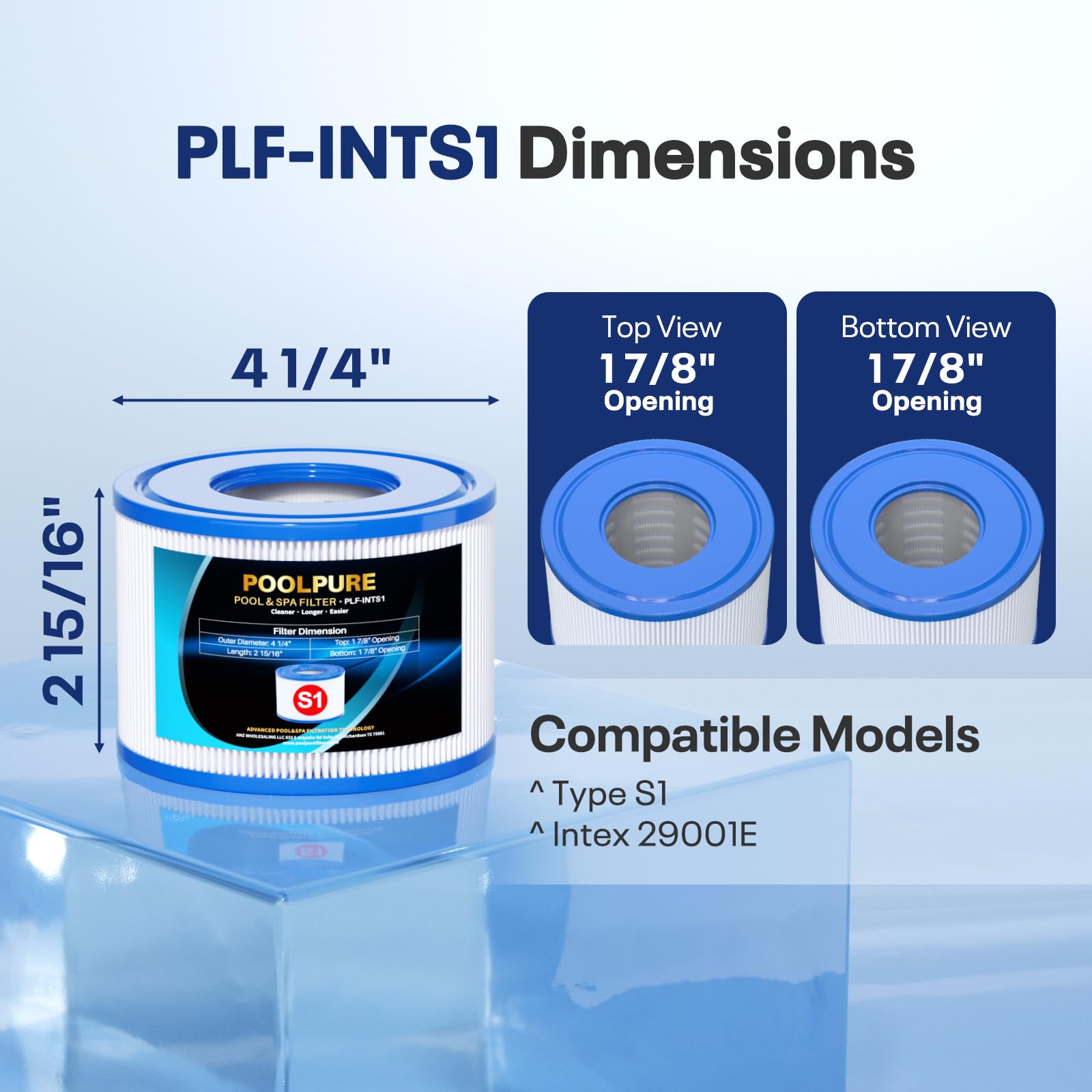 POOLPURE 4-pak filtra PureSpa do łatwego ustawiania wkładów basenowych, filtr spa 11692