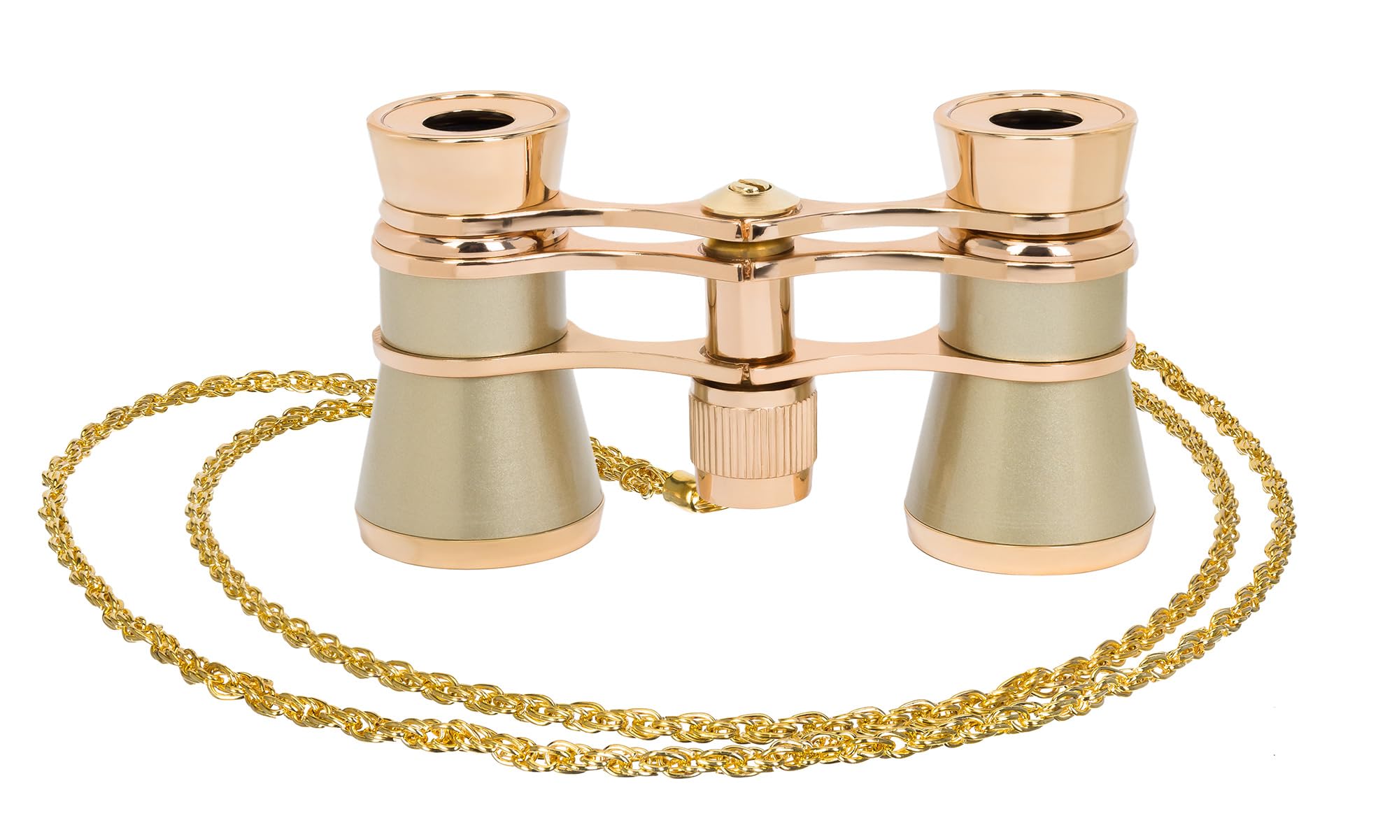 Levenhuk Broadway 325B 3x25 Gafas de Ópera – Prismáticos de Teatro y Conciertos, Clásicos, Compactos y Ligeras para Mujer, con Elegante Cadena de Metal, Color Oro