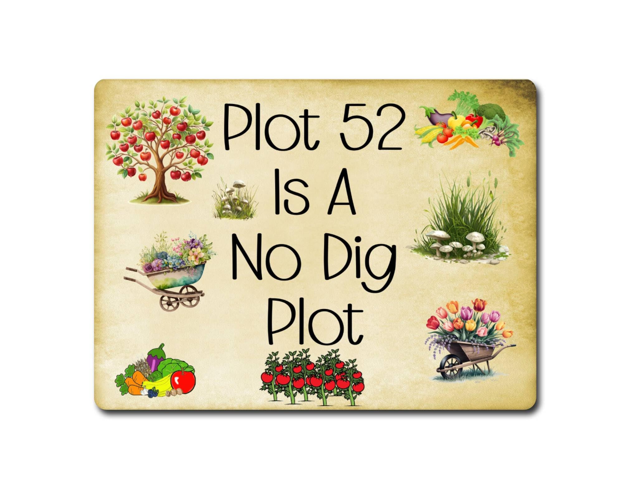 Decalarama Light Personalised Allotment Metal Sign Gift – Plot Any Number Is A No Dig Plot - Cute Fun Novelty Gardening Aluminium Present