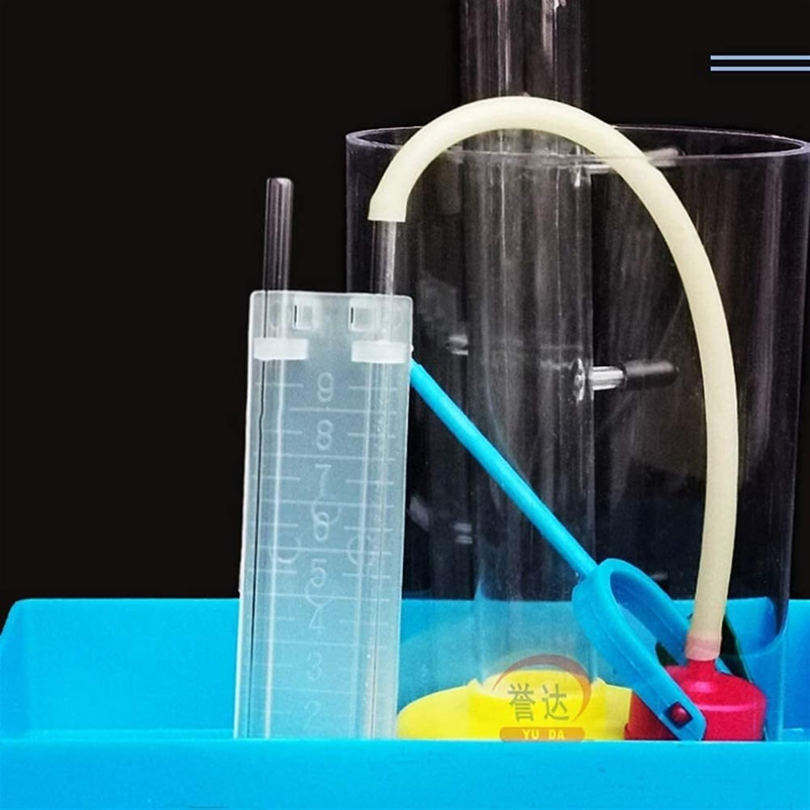 Sperimentatore sulla relazione tra pressione del liquido e profondità Strumento didattico di fisica Laboratorio di relazioni tra pressione del liquido e profondità