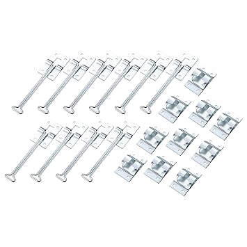 X AUTOHAUX 10 Set 6 Inches Carbon Steel T Style Entry Door Latch Catch Holder for RV Trailer Camper Exterior Door Hold Hook