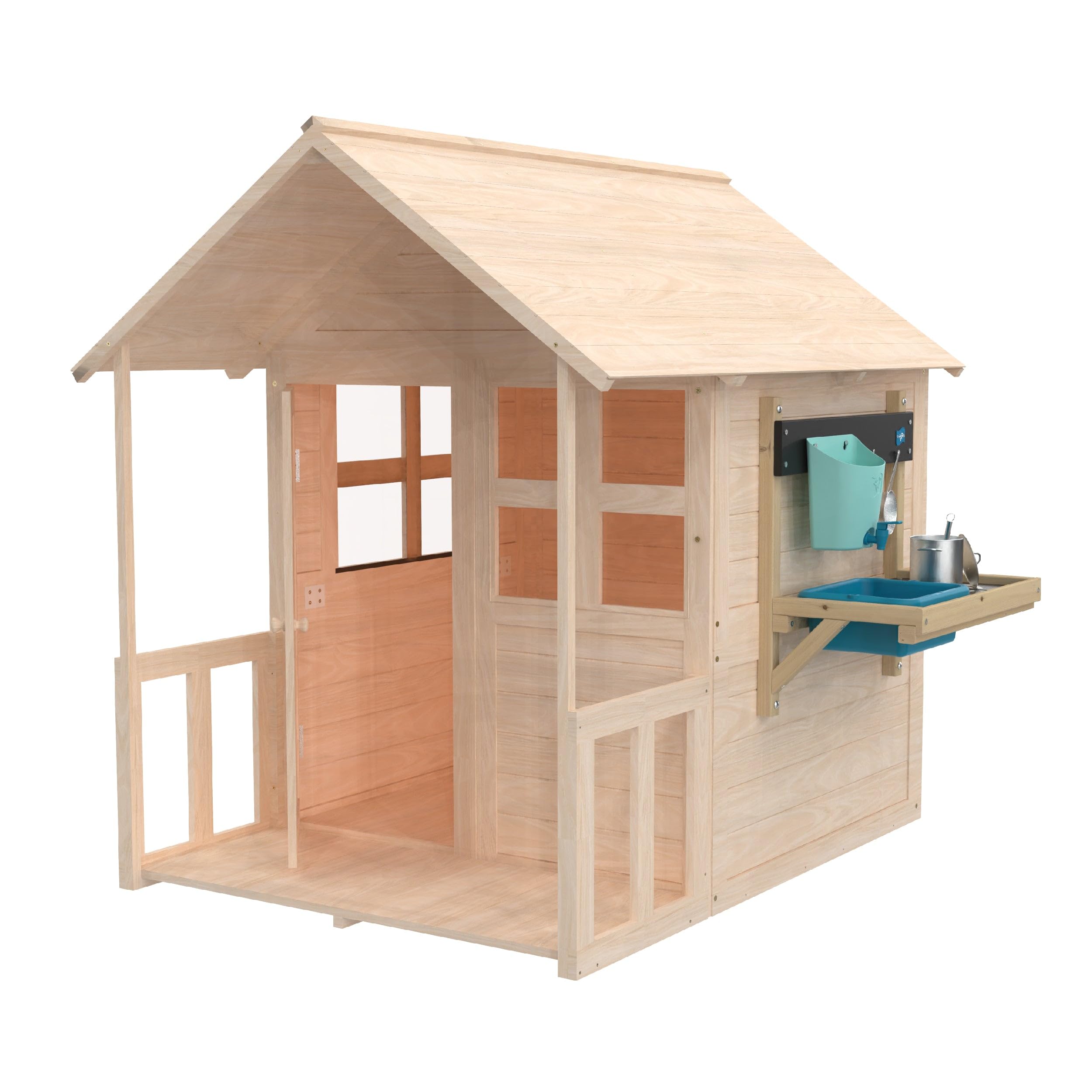 TP Buttercup Cottage Maison de Jeu en Bois, véranda et Cuisine, Bois certifié FSC, Design Personnalisable, fenêtres en plexiglas, Divertissement en Plein air pour Enfants, à partir de 2 Ans