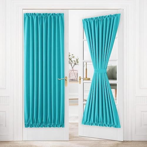 Miniatura 417 de DWCN Cortinas para puerta francesa: cortina térmica con bolsillo para barra para puertas con ventana de cristal, puertas de cocina y patio