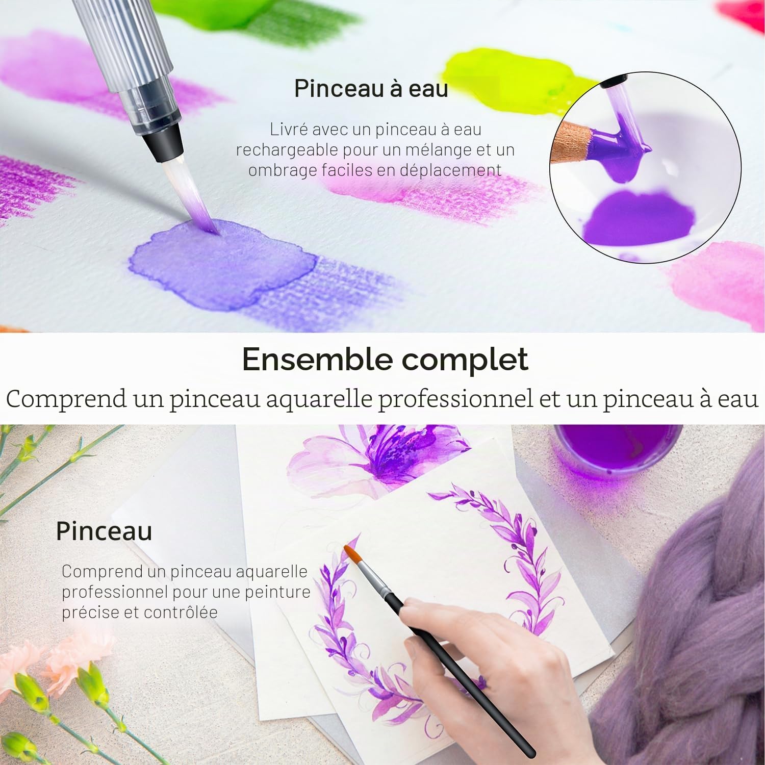 KALOUR PDAS 72 Crayons Aquarelle Professionnels, Collection Studio d'Artiste, Prédécoupés, Texture Ferme, Solubles à l'Eau, Cadeaux de Vacances Idéaux pour Adultes ou Adolescents