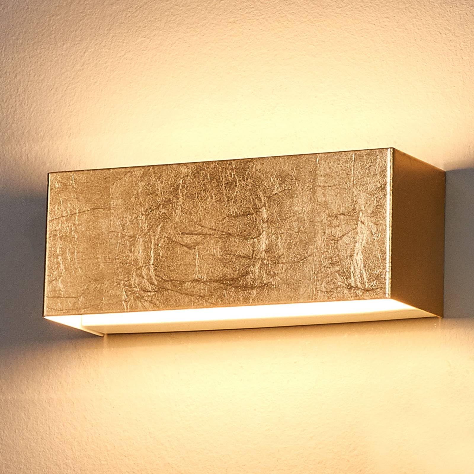 Lindby Bombillas LED aplique de pared interior en oro, lámpara | iluminación de pared, moderno, 3000 k blanco cálido para pasillo, sala de estar, salón, dormitorio, comedor