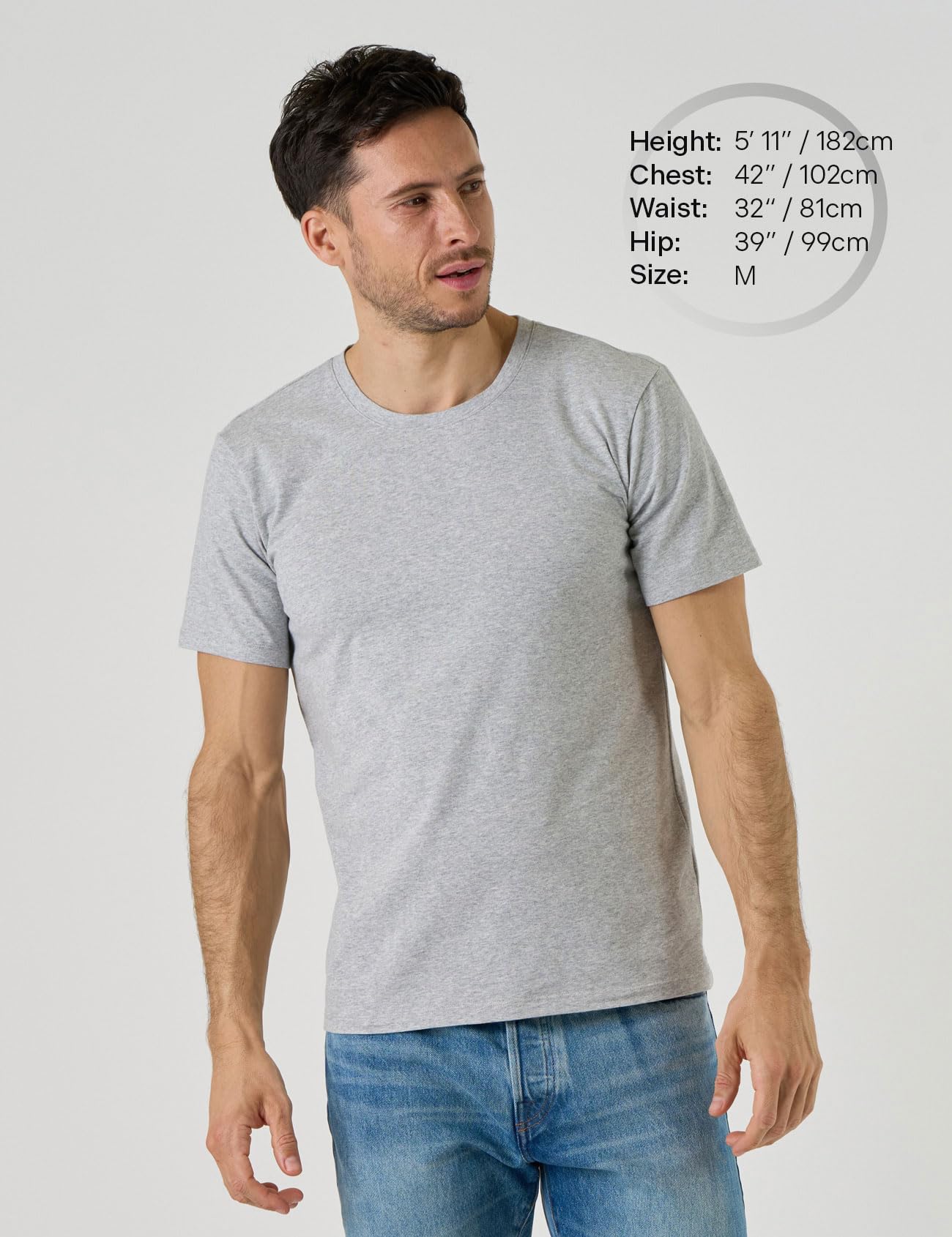 LAPASA Herren T-Shirts Baumwolle 3er Pack, Business Kurzarm Unterhemd Rundhalsausschnitt M05, V-Ausschnitt M06