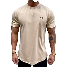 Mens Muscle Fit Longline Bodybuilding Workout Casual Fashion Short Sleeve T-Shirt