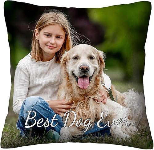 Funda de almohada personalizada con foto, funda de almohada de terciopelo personalizada de 26 x 26 pulgadas con texto de imagen, regalos
