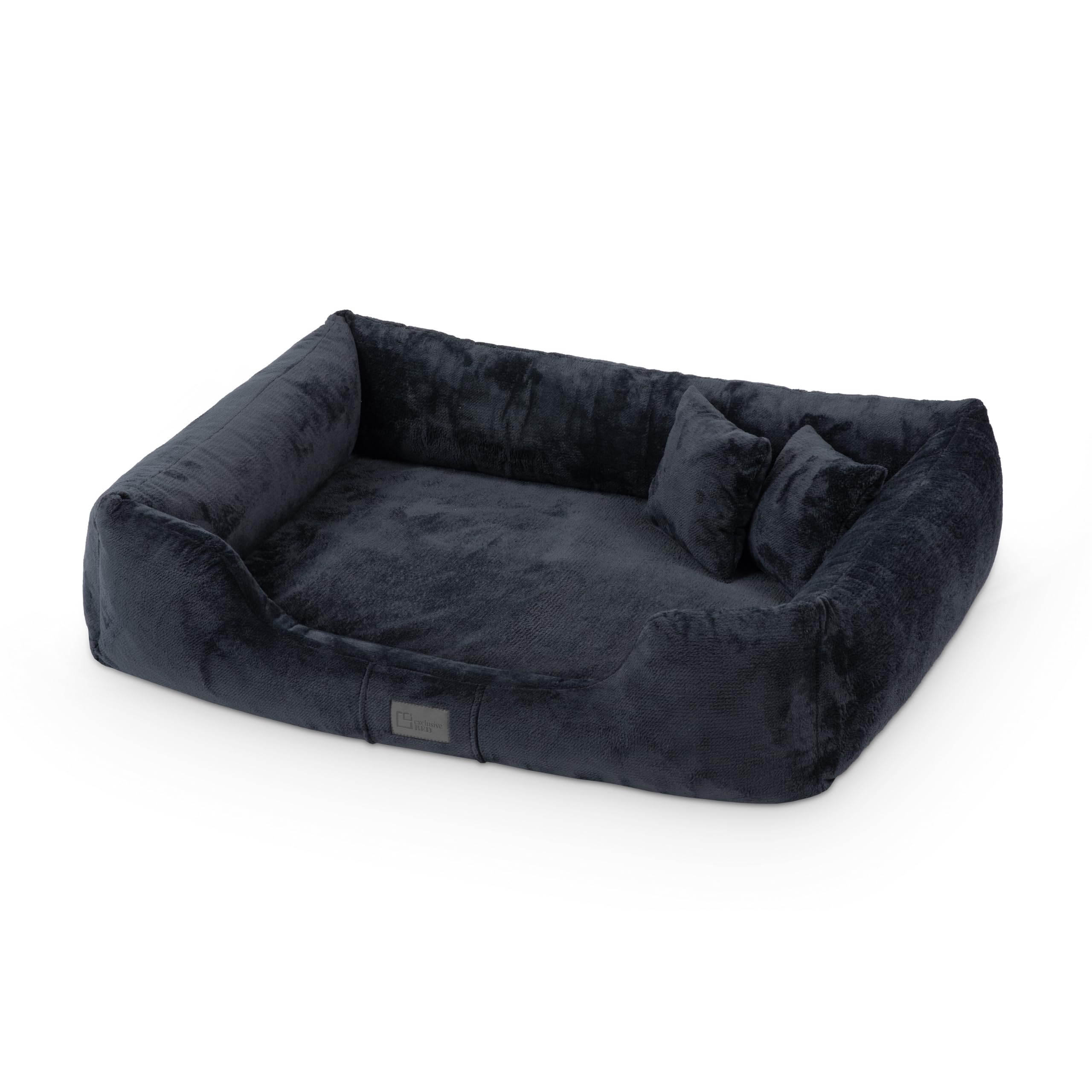 Cama Ortopédica Candy | Felpa | Duradera | Base Antideslizante | Sofá para Perros (L+|90x70cm, Azul Marino)