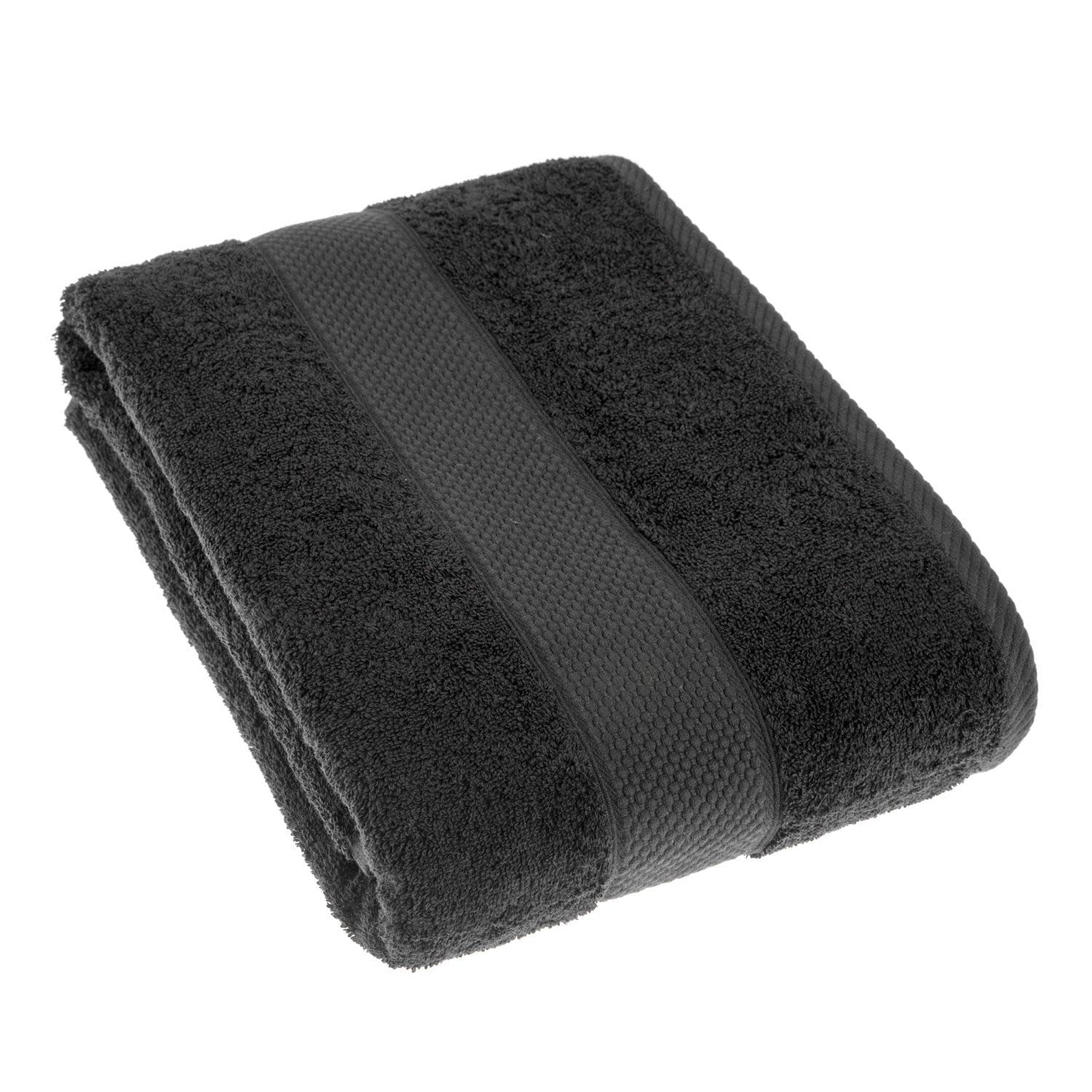 HOMESCAPES Black Turkish Cotton Bath Sheet Super Soft Thick & Absorbent 500 GSM Towel Heavy Weight for everyday Luxury