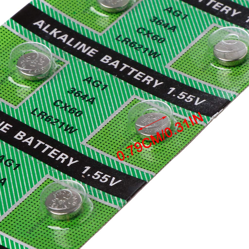 10 Piles Bouton AG1/SR621SW 1.55V - Pour Montres, Horloges, Calculatrices, Télécommandes - Alcalines