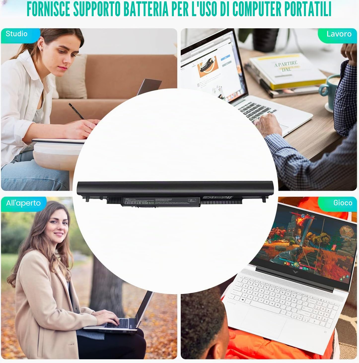 919701-850 919700-850 JC04 JC03 Batteria di ricambio per HP 15-BS 15-BW 17-BS Notebook PC 15-BS015DX 15-BW000 17-BS049DX 17-BS011DX 250-G6 HSTNN-LB7V TPN-W129 Sostituzione Nuovo [14.8 V/2200mAh/33Wh]