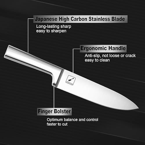 Miniatura 5 de imarku Juego de cuchillos de 15 piezas juego de cuchillos de cocina con acero inoxidable de alto carbono, juego de bloques de cuchillos con apto