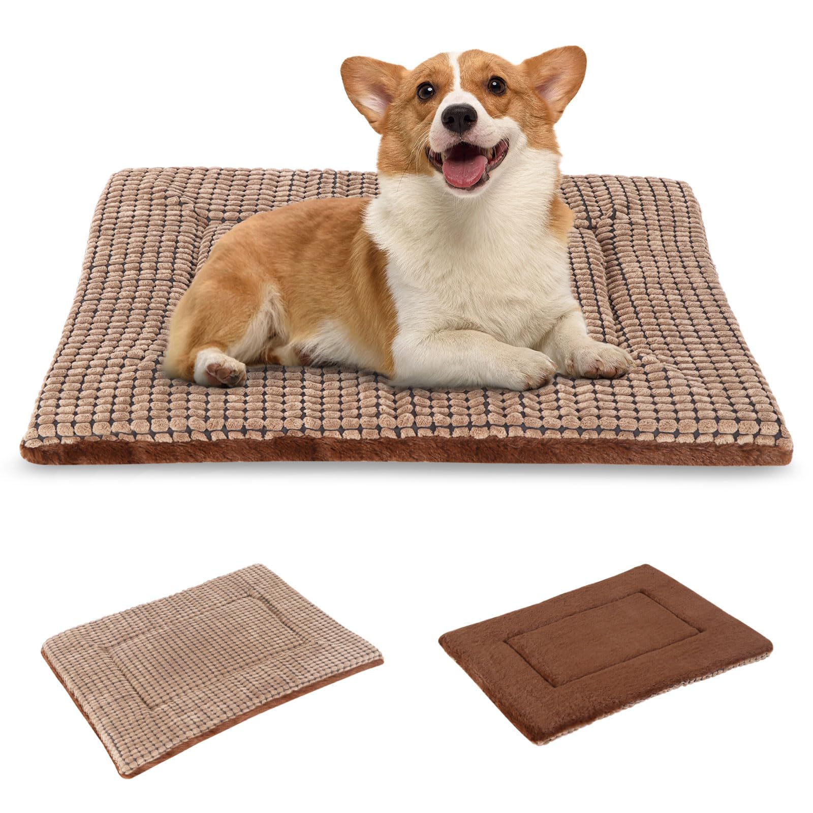 BVAGSS Cuscino per Cane Reversibile, Ultra Morbido Materassino Lavabile, Ortopedico Letto per cani Cuscino Cane Memory Foam Suave y Cálido XH079 (76x50x4cm,Brown)