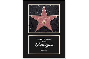 Personalized Hollywood Walk of Fame Star Black Border Extra Print, Unframed