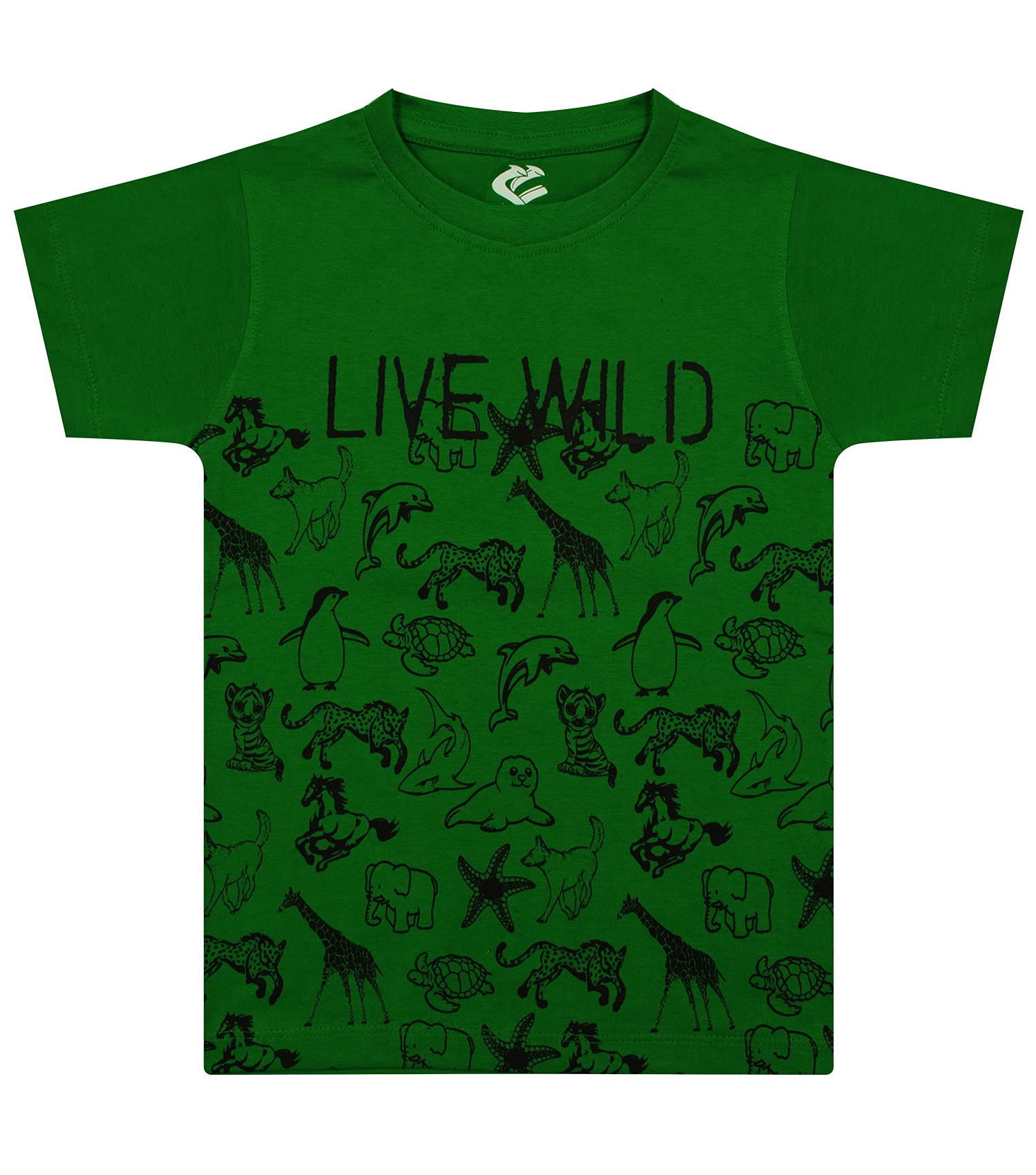 SILVER FANG Regular Fit Boys Cotton Half Sleeve Tshirt