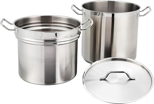 Miniatura 2 de Winware Caldera doble de acero inoxidable de 12 cuartos con cubierta